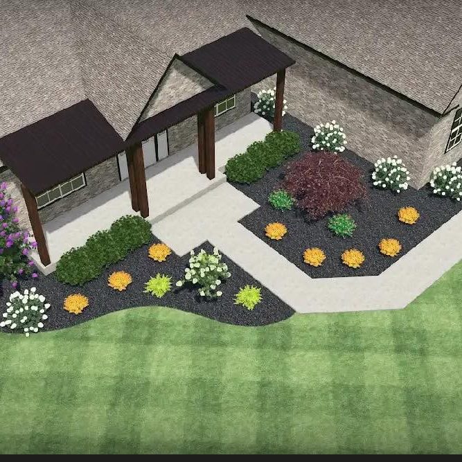 Beautiful garden landscaping with vibrant plants and well-maintained lawn.