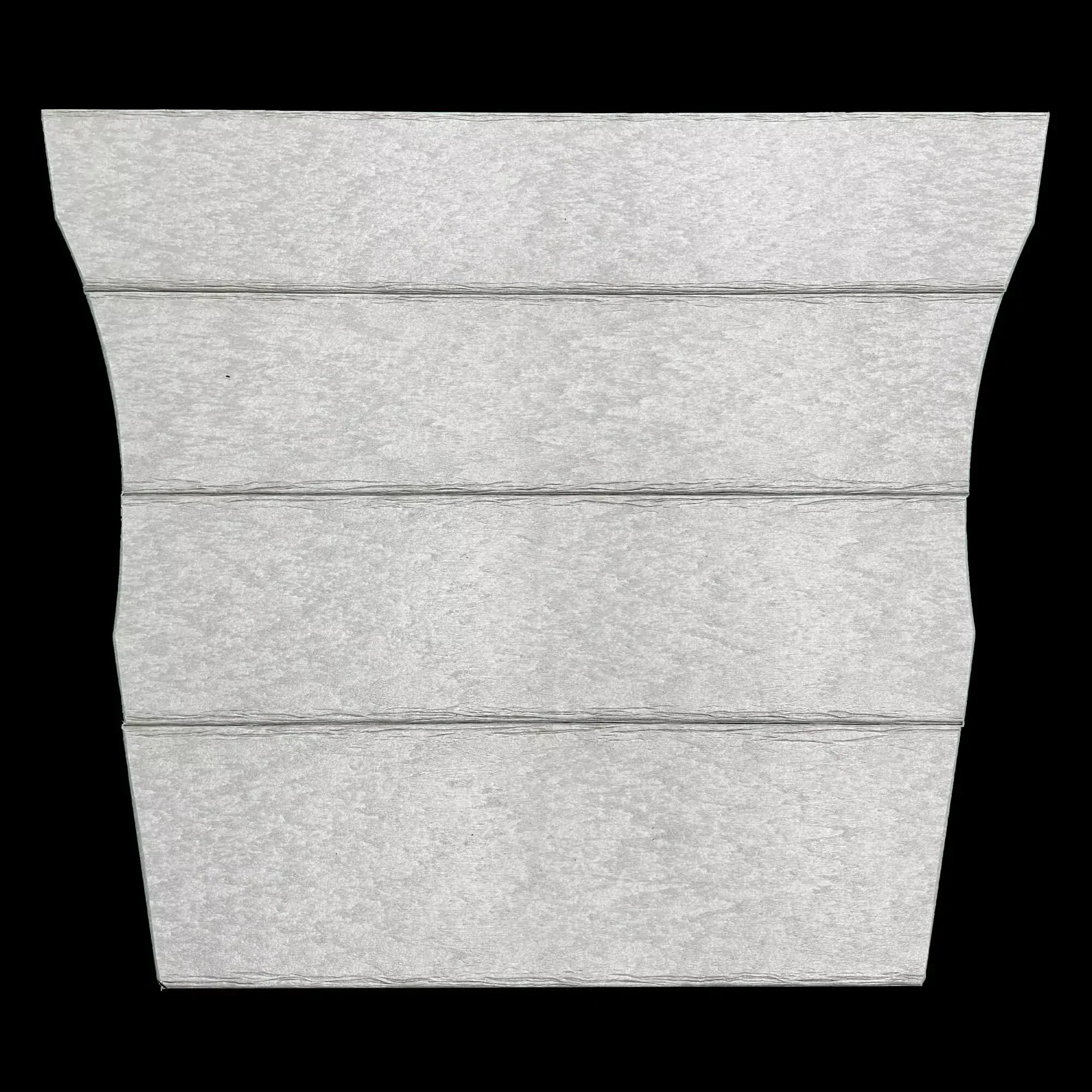 Large concrete garden planter with horizontal grooves for outdoor plants.