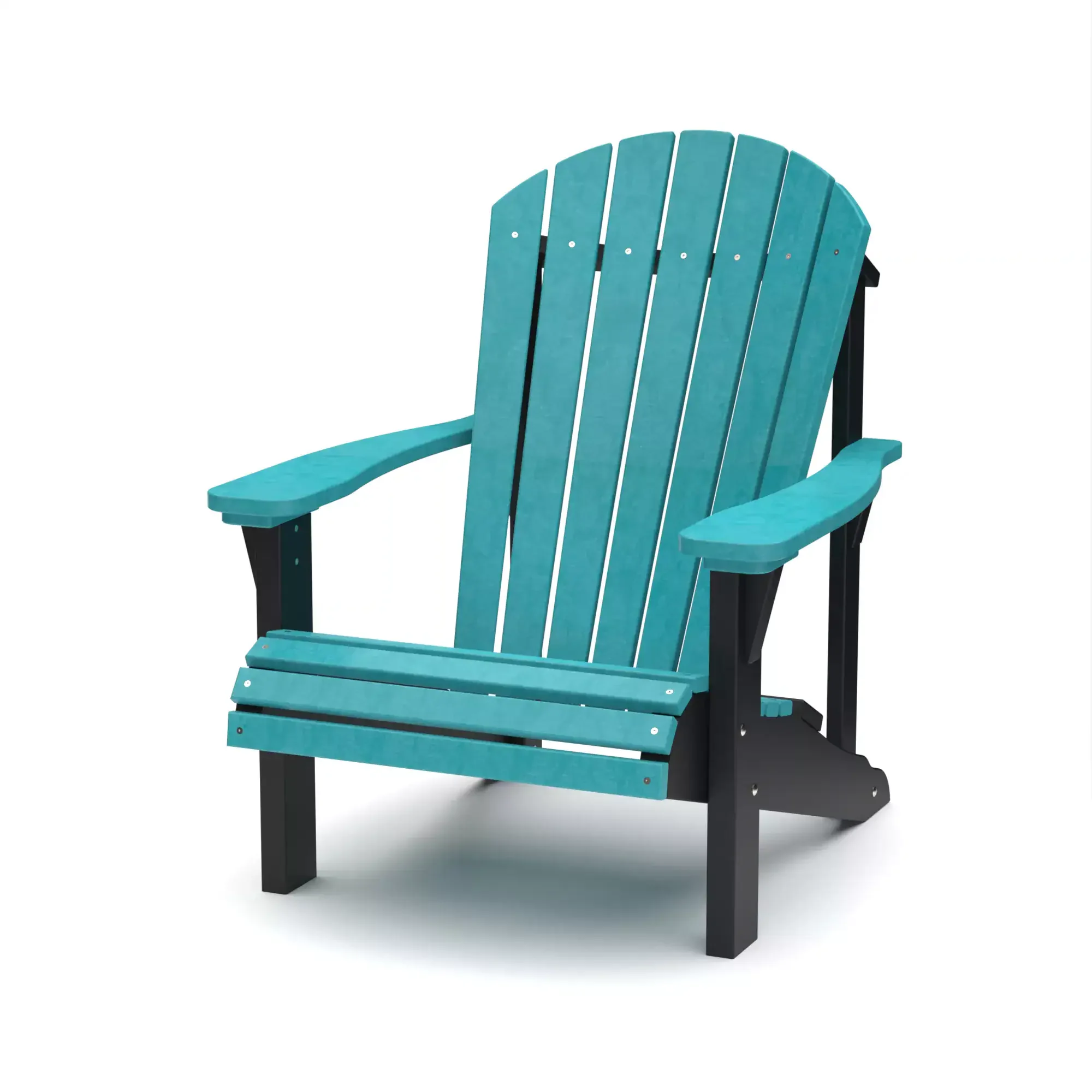 Bright blue Adirondack chair for outdoor garden seating.